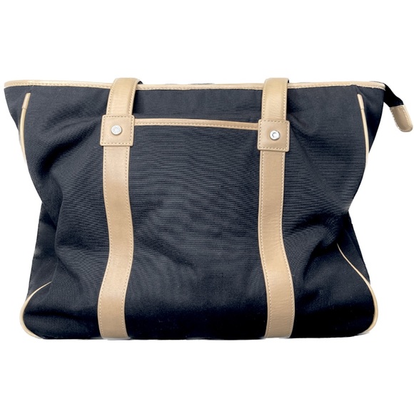 Ecco Handbags - Ecco | Canvas & Leather Shopper Bag | Black & Tan